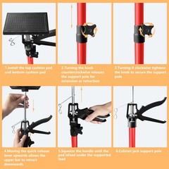 Cabinet Jack for Installing Cabinet，Adjustable 3rd Hand Support Pole Exte