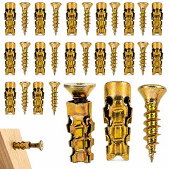 6×14Mm Short Expansion Screw Set for Cabinet Hinge Repair and Stripped Thread Re