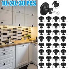 10/20/30x Round Kitchen Cabinet Knobs Black Cabinet Handles Kitchen Drawer Pulls