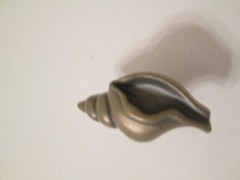 Set of 10 PA0113-AM Antique Mist Conch Shell Cabinet Knob Pulls Hickory Sea Vtg