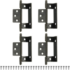 4Pcs Cabinet Hinges Full Inset, 3.4X0.7Inch Partial Wrap Long Axis Tip Hinge Vin