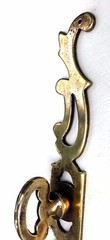 French Provincial Antique Hardware Brass China Cabinet Armoire Knob & Backplate