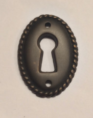 Furniture Hardware Key Hole Escutcheon Keyhole Plate Brown Windover Antique Oval