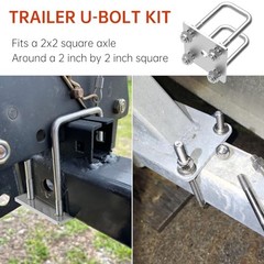 Square U-Bolt Kit for Boat Trailer Mounting Axle Leaf Springs 2″ W x 5″ L