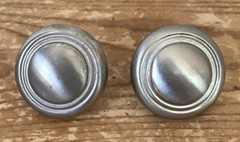 Set Pair 2 Satin Nickel Art Deco Style Silver Metal Drawer Knobs Handles Pulls