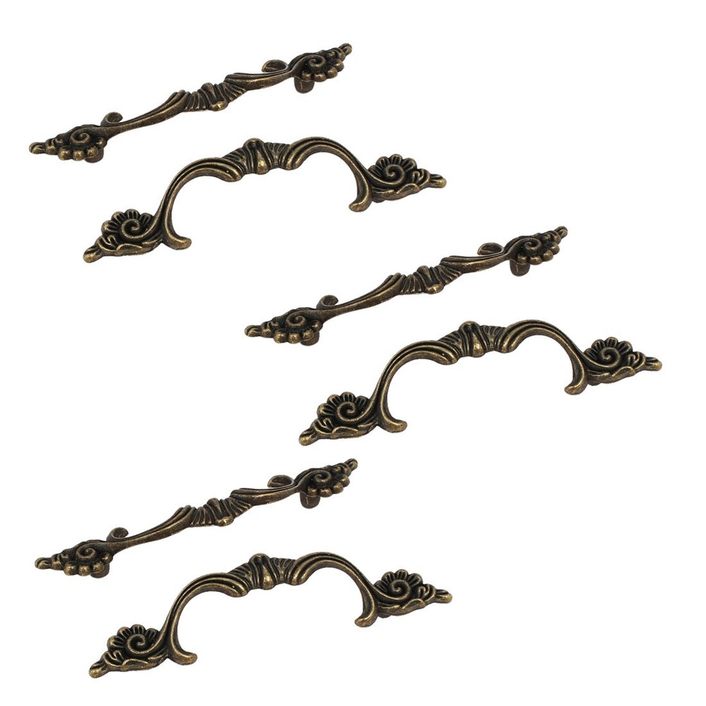 Drawer Cabinet Dresser Door Metal Pull Handles Bronze 96mm Length 6PCS