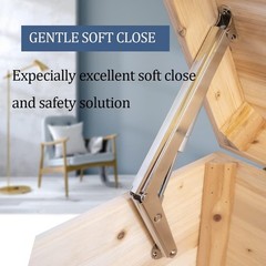 250N Heavy Duty Soft Close Lid Support Hinges for Wooden Box, 80lbs (2pcs)