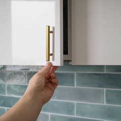 Goldenwarm 5 Pack Gold Cabinet Handles 3 Inches Brushed Brass Drawer Pulls for