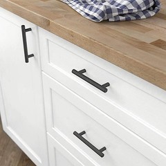10 Pack Round Bar Cabinet Pulls Euro Style TBar Handle 3 CC 5 Inch Black