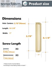 2 Pack 3.78 Inch 96mm Brushed Gold Cabinet Cup Pulls Kitchen Hardware