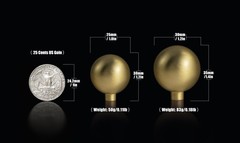 Brushed Brass Cabinet Knob with 1.0” 24mm Dia Modern Solid Zinc Alloy Drawer…