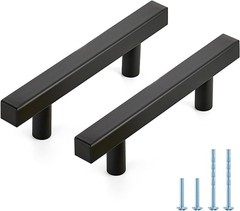 3in Square Matte Black Handles 30 Pack JOY DECOR 5in