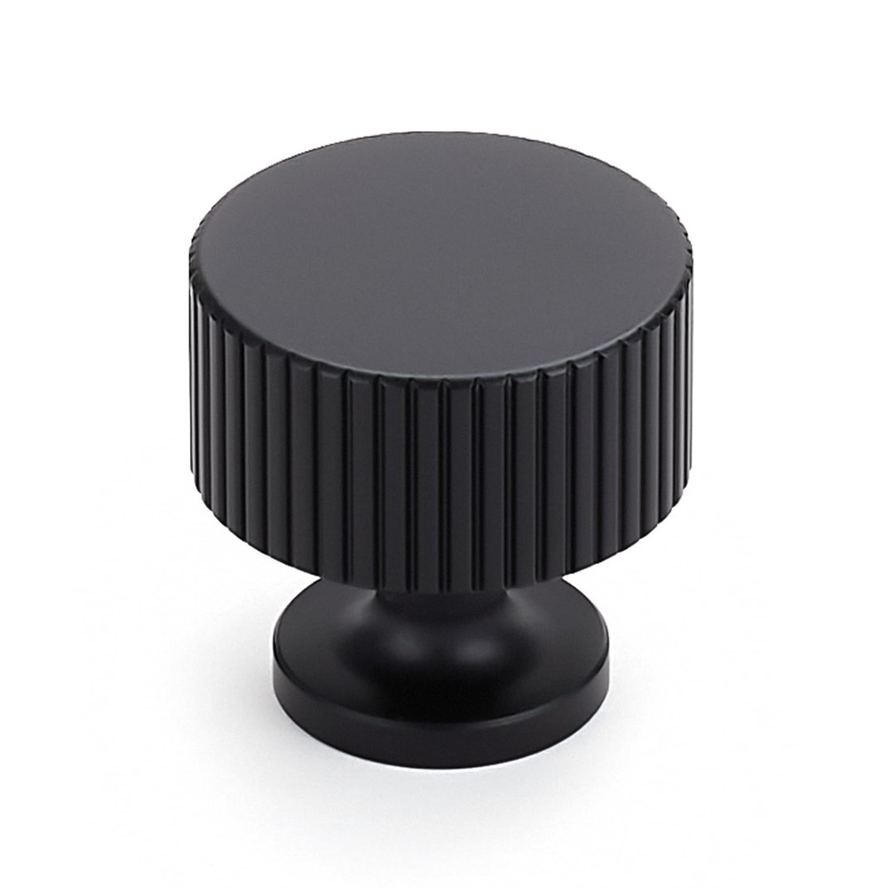 25 Pack Matte Black Round Cabinet Knobs for Kitchen Dresser Drawers Hardware 25