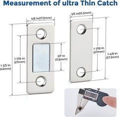 12 Pack Ultra Thin Cabinet Door Magnet Catch Stainless Steel Drawer Latch Adhesi