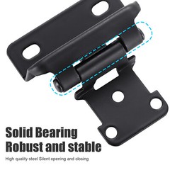 1/2″ Overlay Semi Partial Wrap Around Kitchen Cabinet Hinges Black w/Screws Lot