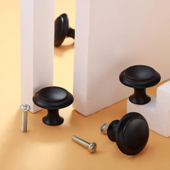 New 20 Pack Matte Black Kitchen Cabinet Knobs Round Drawer Pulls Stainless Steel