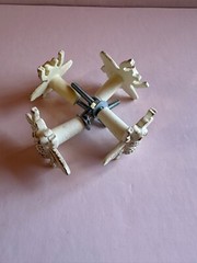 Set Of 2 Vintage Style White Wash Bumble Bee Knobs For Dressers Drawers Screw In