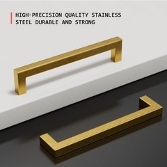 10 Pack homdiy Gold Handles for Cabinets Kitchen Cabinet Handles Brushed Brass.
