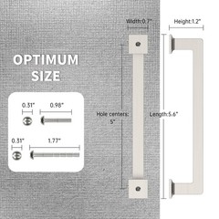 Brushed Nickel Cabinet Handles Pulls Zinc Alloy Silver 5 In 10 Pack