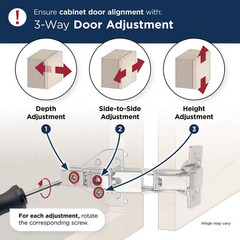 2-Pack Nickel Full Overlay Frameless 165° Bi Fold Door Soft Close Concealed Cabi