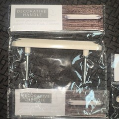 Dark Cream w/ Black Star Decorative Door Drawer Handle & Hardware Set 4.75″ Long