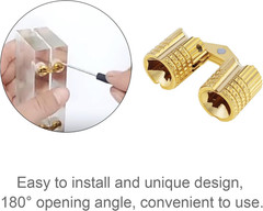 8Pcs 8 Mm Hidden Brass Barrel Hinges, 180 Degree Opening Angle Concealed Furnitu