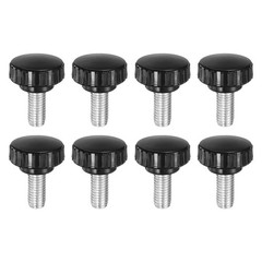 8pcs Knurled Clamping Knobs M10 x 20mm Zinc Plated Carbon Steel Thread 14mm Head