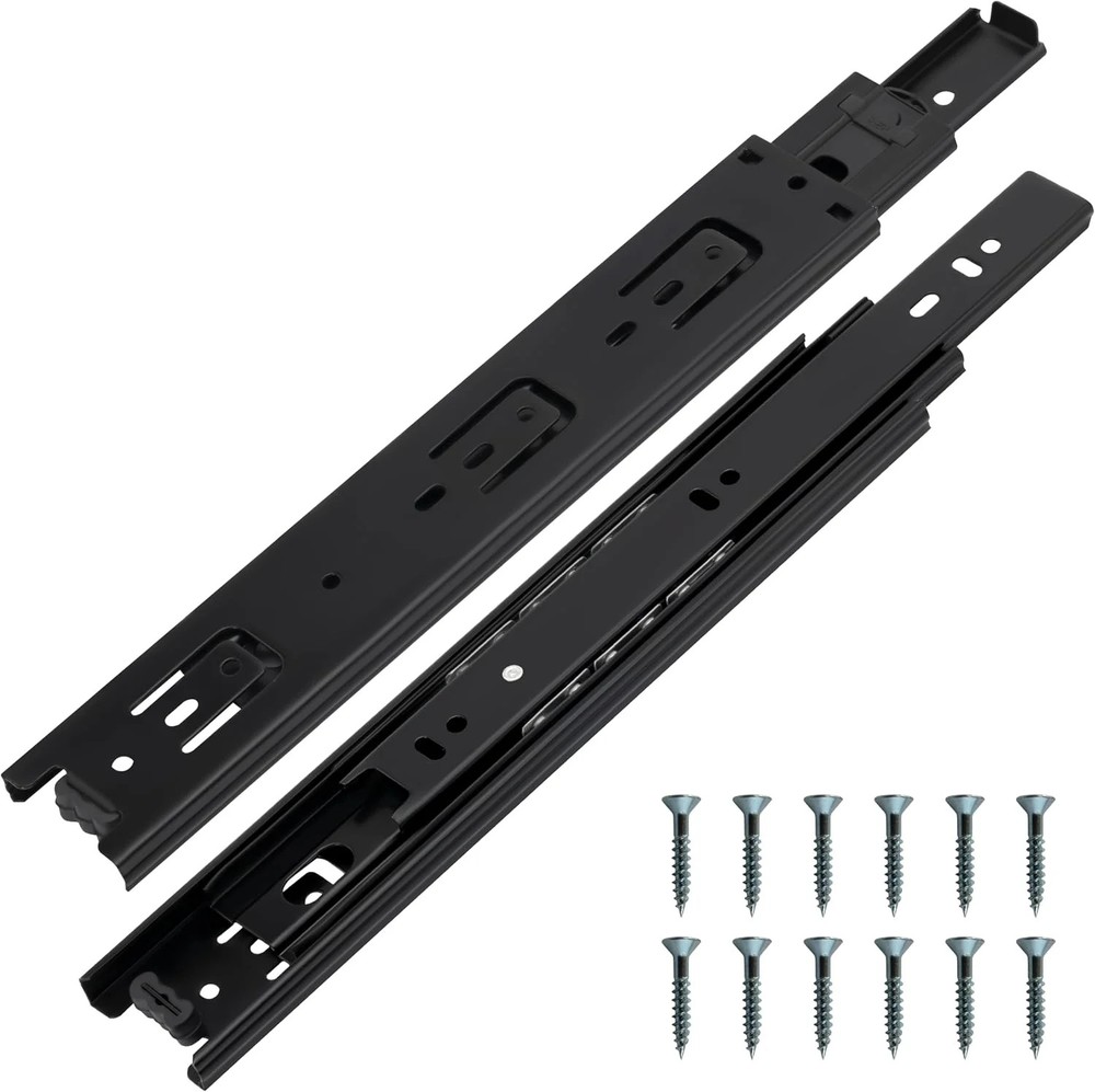 12 Inch Drawer Slides 1 Pairs (2pcs) Side Mount Rails – Heavy Duty Full Extensio