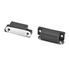 Household Plastic Cabinet Door Stopper Holder Magnetic Catch Latch Black 2pcs