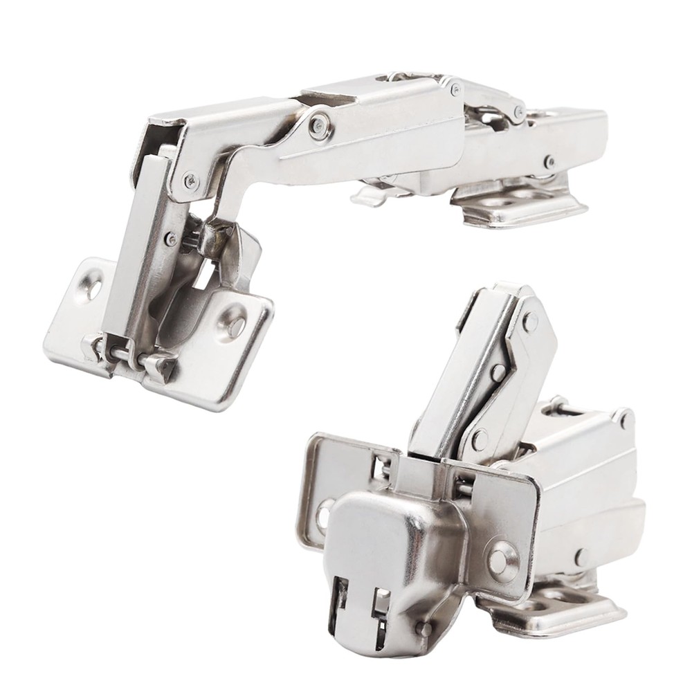 Adyoney 2Pcs 165 Degree Half Overlay Cabinet Hinges, Lazy Susan Hinge, Silver