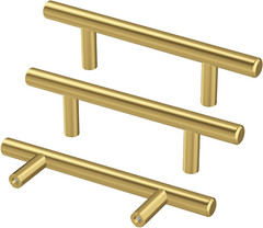 20 Pack Cabinet Handles Gold Stainless Steel Kitchen Drawer Pulls 5 Inch Length,