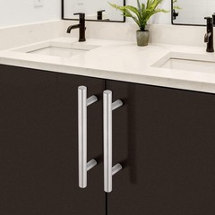 Stylish 128mm Brushed Nickel Cabinet Handles, 5 Pack – Perfect for Modern Homes
