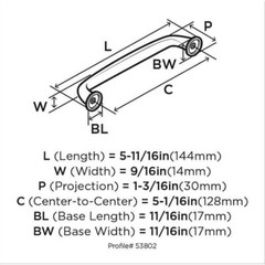 Amerock BP53802 Bronze Kane 5-1/16″ Center To Center Handle Cabinet Pull