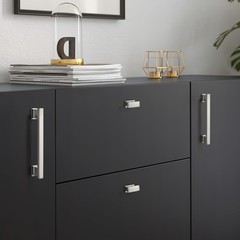6 Pack 3-3/4 inch Drawer Pulls Brushed Satin Nickel Cabinet Cup Handles