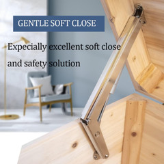 250N Heavy Duty Soft Close Lid Support Hinge, Chest Hinges for Wooden Box Trunk