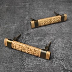 Rattan Cabinet and Drawer Handles Rattan Brass Dresser Drawer Knobs – 1pc