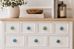10 handmade Marrakesh blue mosaic drawer knobs cabinet ceramic fast ship