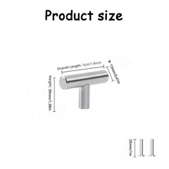 1-200x Brushed Nickel Kitchen Cabinet Pulls Stainless Steel Drawer T Bar Handles