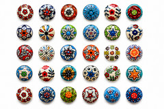 12 pcs Original Marrakesh colorful drawer knob mosaic ceramic pull cabinet knobs