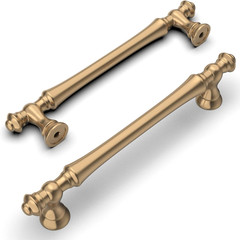 Amerdeco 10 Pack Champagne Bronze Cabinet Pulls 5 Inch(128mm) Hole Center Cabine