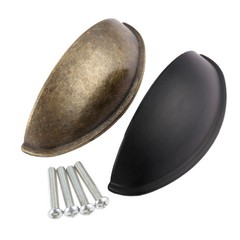 Antique Kitchen Drawer Cup Pull Shell Cabinet Door Handles Furniture Hardware