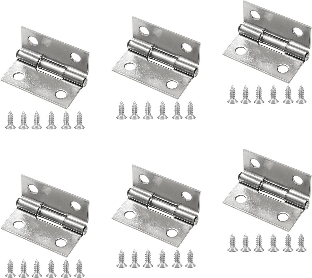 Elegant 6-Pack 1 Inch Stainless Steel Butt Hinges for DIY Crafts & Cabinets
