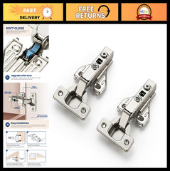 30 Pairs Soft Close Cabinet Door Hinges – 105° Adjustable Concealed Hardware