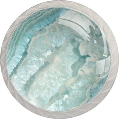 NEWzone 4 Pack Dresser Drawer Cabinet Knobs Teal Agate Texture Round Shape Cr…
