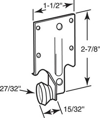 R 7132 Steel & Plastic Drawer Track Rollers 2 Pack