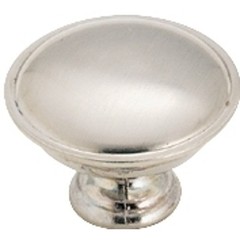 Amerock 14403SCH Cabinet Knob, 1-5/16 in Projection, Zinc, Brushed Chrome