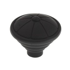 Laurey Kama 1 1/2″ Round Button Cabinet Knob Matte Black 23420