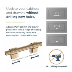 Matte Black Cabinet Pulls 1 3 8 To 4 Center 5 Pack Adjustable Hardware