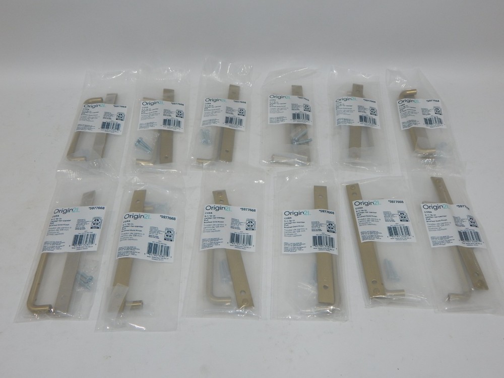 Lot 12 Origin21 Cora 5-1/16″ Center to Center Pull Drawer Cabinet Brushed Gold