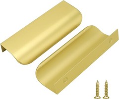 Goldenwarm Edge Finger Pull 4″ in Cabinet Handles – Hole Center: 76mm (3-in) 2pk
